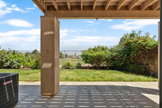 4349 Bethpage Dr, Palmdale, CA 93551 - fenced backyard featuring central AC and a patio