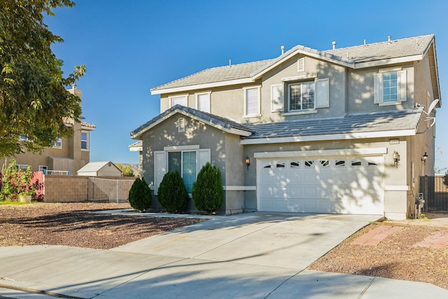 view of property with a garage