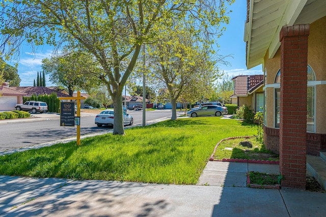 view of yard featuring a residential view