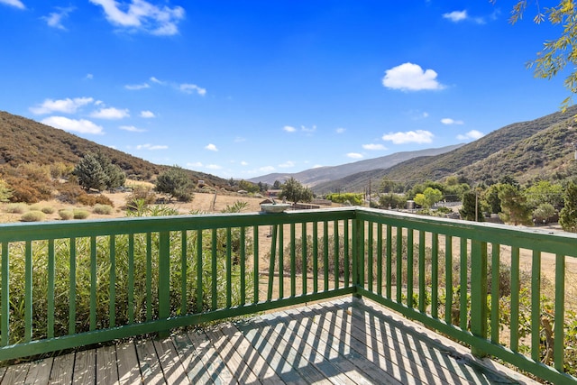 deck with a mountain view