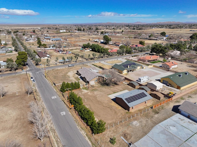 drone / aerial view featuring a mountain view