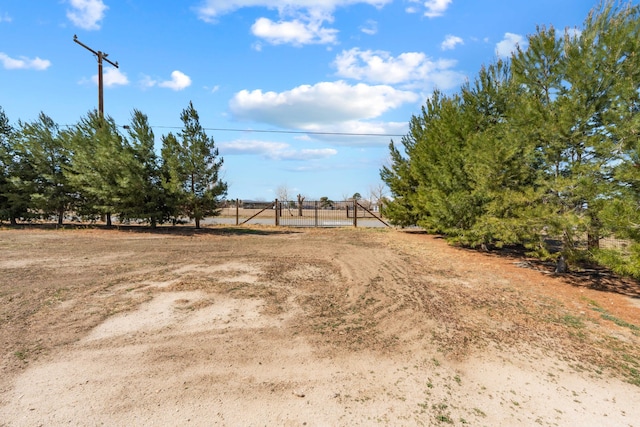 view of yard with a rural view