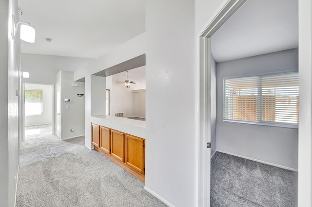 bathroom with ceiling fan