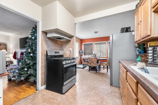 kitchen featuring light hardwood / wood-style flooring and stainless steel appliances