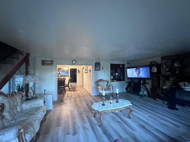 living room featuring hardwood / wood-style flooring