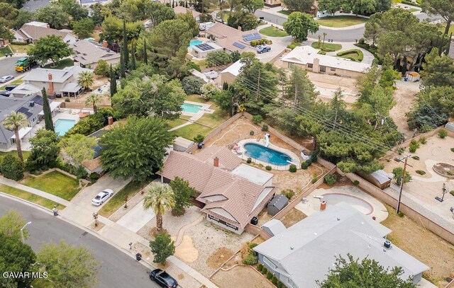 43818 Halcom Ave, Lancaster, CA 93536 - aerial perspective of suburban area with a pool area