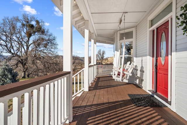 deck with a porch