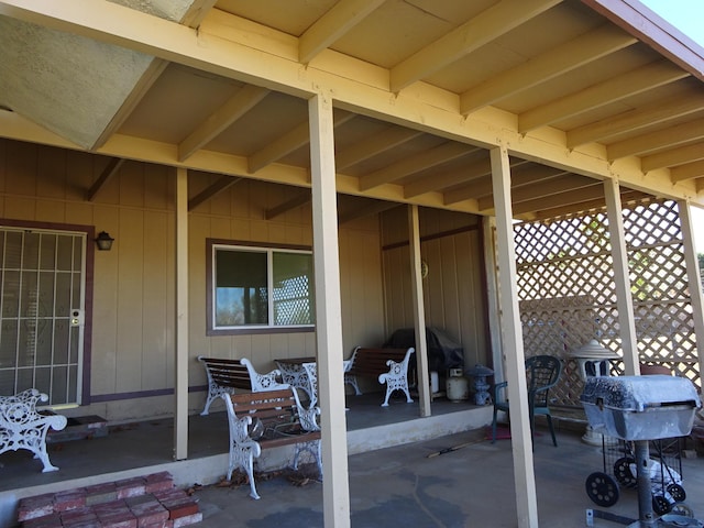 view of patio / terrace with a grill