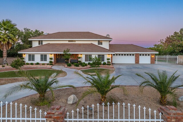 view of front of home with a garage