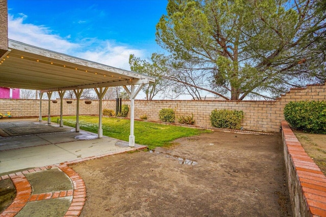 view of yard featuring a patio