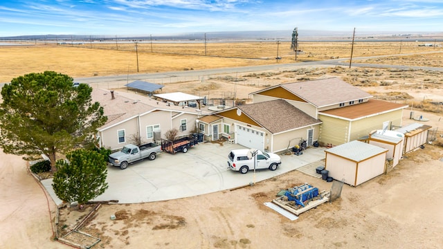 aerial view with a rural view