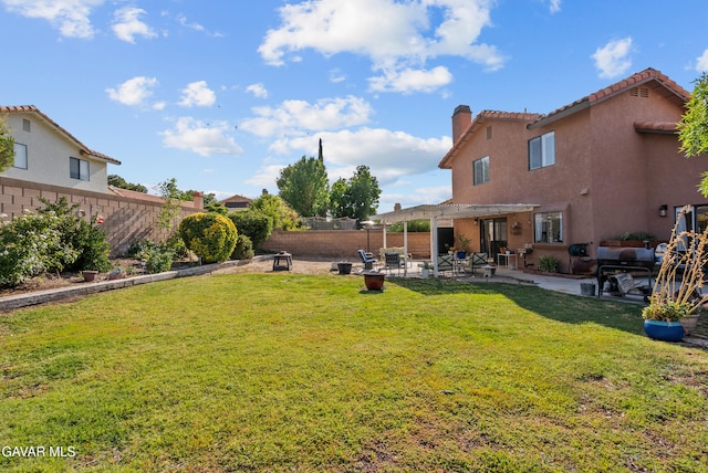 2512 Mildwood Ct, Lancaster, CA 93536 - fenced backyard with a patio area and a pergola