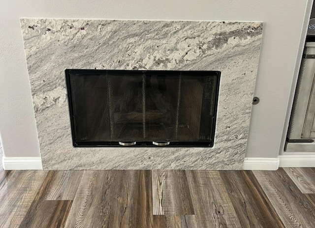 details featuring a high end fireplace