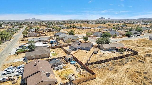 drone / aerial view with a mountain view