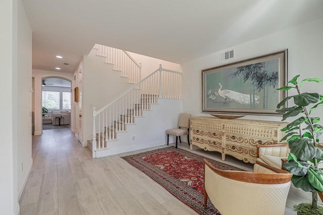 interior space featuring light wood-type flooring