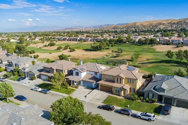 aerial view with a mountain view