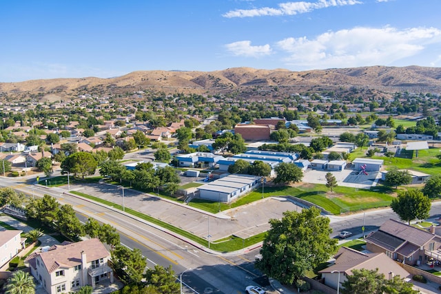 drone / aerial view with a mountain view