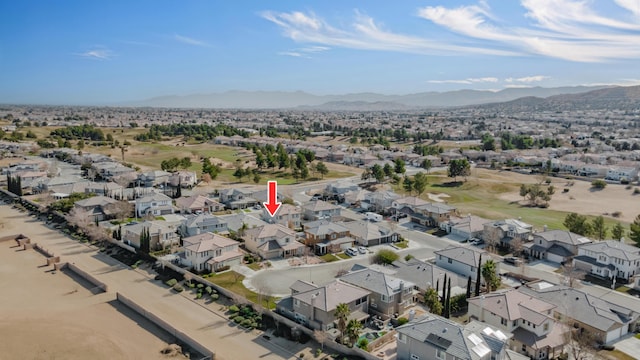 aerial view with a mountain view