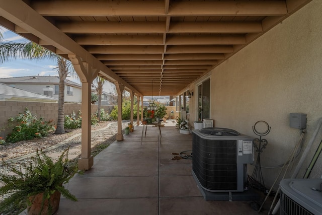 view of patio with central air condition unit