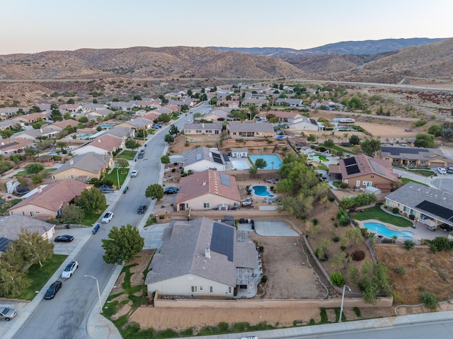 drone / aerial view with a mountain view