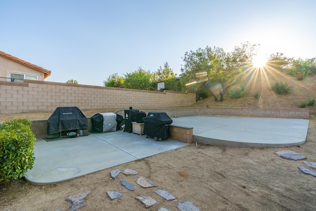 view of patio featuring grilling area