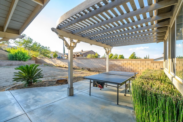 view of patio / terrace featuring a pergola