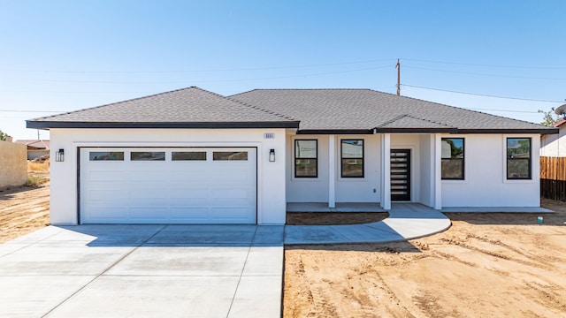 view of front facade with a garage