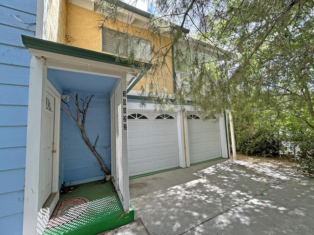 view of garage