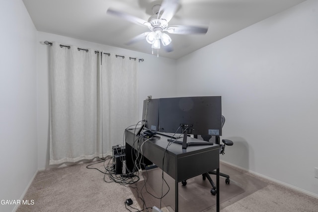 2022 Howard St, Rosamond, CA 93560 - home office featuring carpet floors and ceiling fan