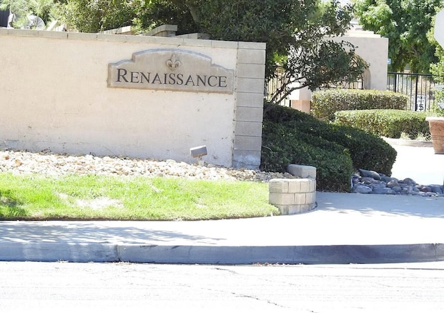 view of community sign