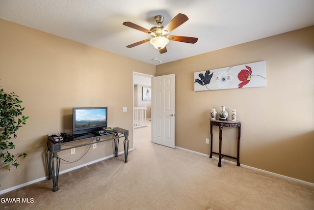 39243 Nicole Dr, Palmdale, CA 93551 - living area with a ceiling fan and carpet