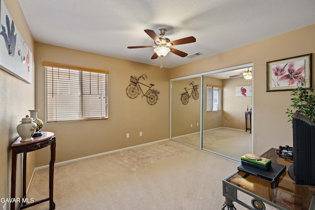39243 Nicole Dr, Palmdale, CA 93551 - carpeted bedroom featuring a ceiling fan and a closet