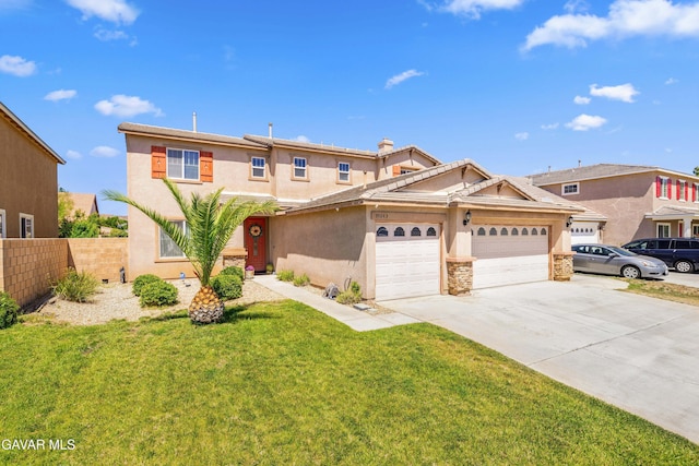 39243 Nicole Dr, Palmdale, CA 93551 - view of front of home with an attached garage, stucco siding, and driveway
