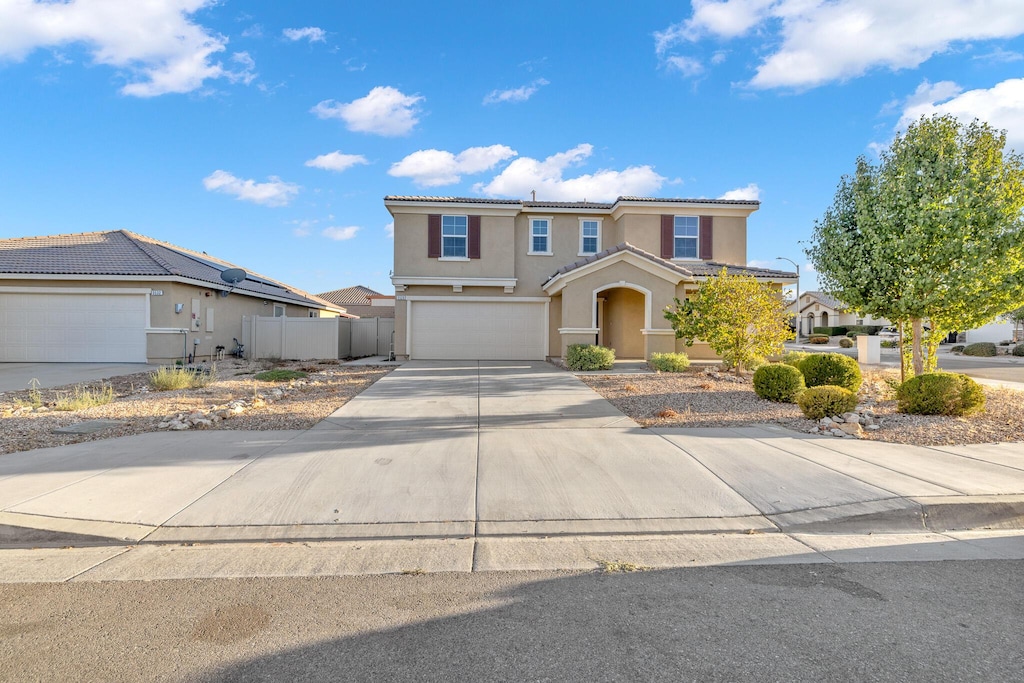 view of front property with a garage