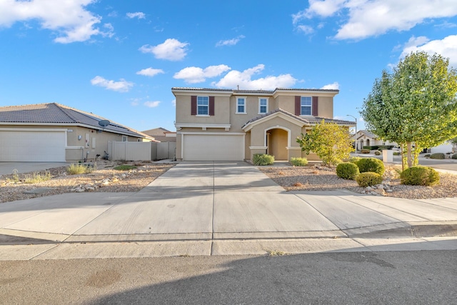 view of front property with a garage