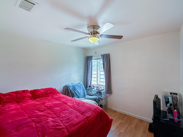 45431 Sancroft Ave, Lancaster, CA 93535 - bedroom with light wood-style flooring, baseboards, and ceiling fan