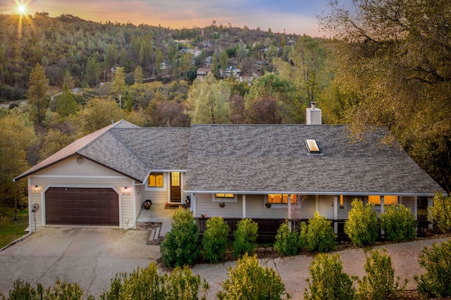 view of front of house with a garage