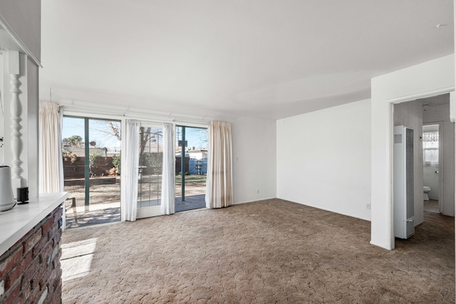 unfurnished living room with carpet