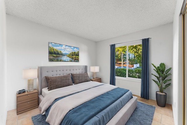 bedroom with a textured ceiling