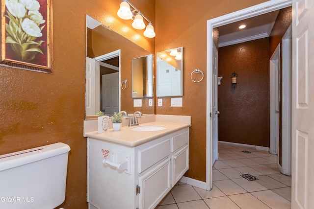 43963 Glenraven Rd, Lancaster, CA 93535 - bathroom with vanity, tile patterned floors, and a textured wall