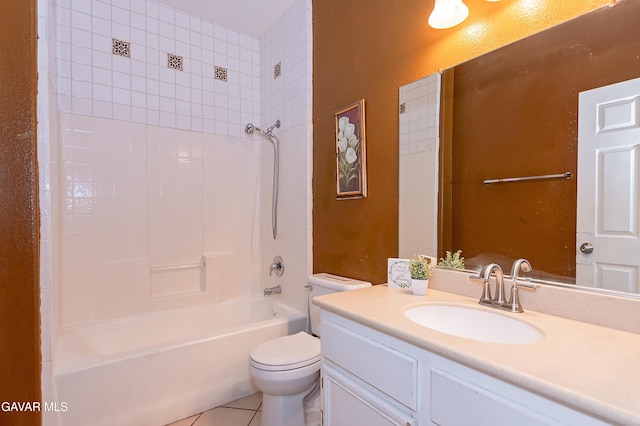 43963 Glenraven Rd, Lancaster, CA 93535 - bathroom with vanity, tile patterned flooring, and tub / shower combination