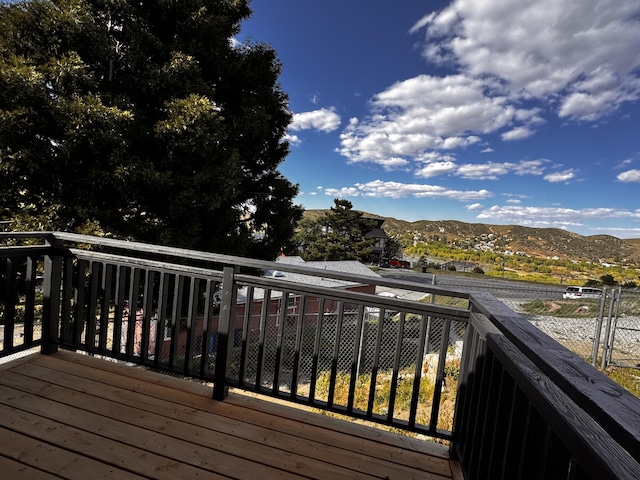 deck featuring a mountain view