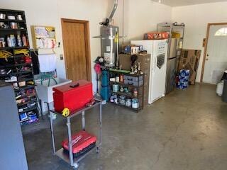 garage with water heater