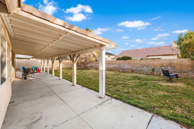 view of patio with a fenced backyard