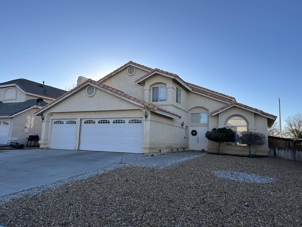 view of property with a garage