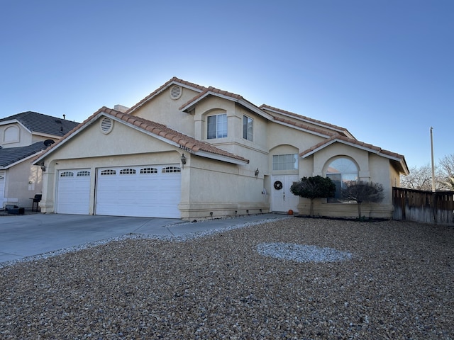 front of property featuring a garage