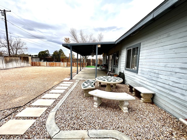 view of yard with a patio area