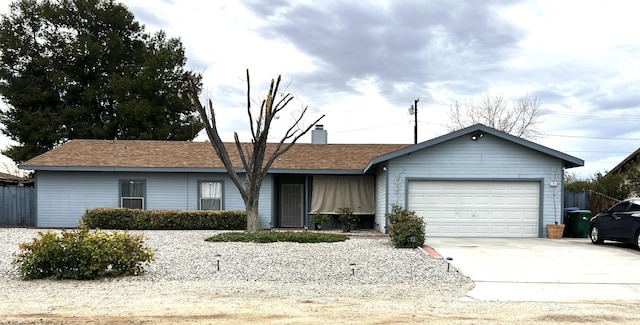 single story home with a garage