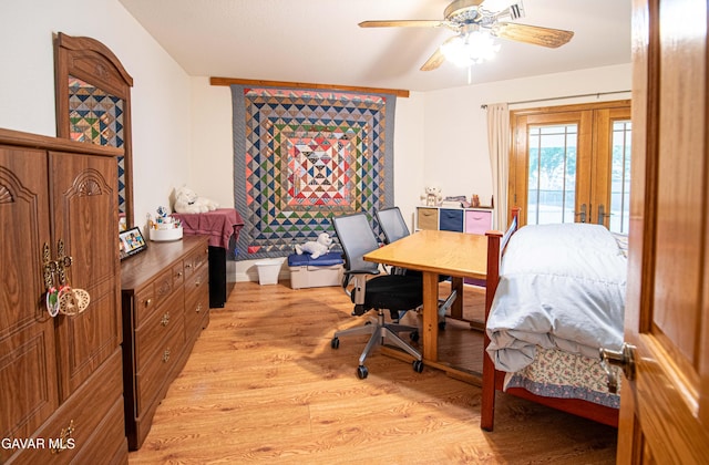 43710 Shiloh Ln, Lancaster, CA 93535 - office with light wood finished floors and a ceiling fan