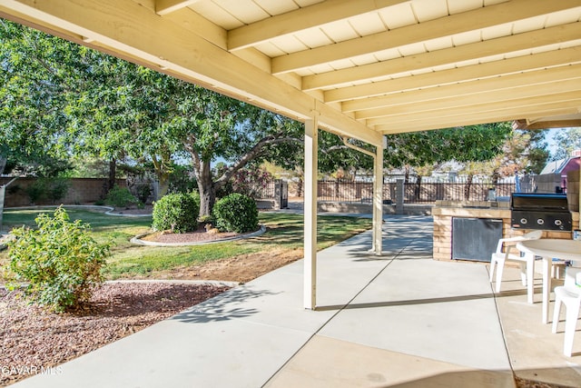 43710 Shiloh Ln, Lancaster, CA 93535 - fenced backyard with a patio area and area for grilling